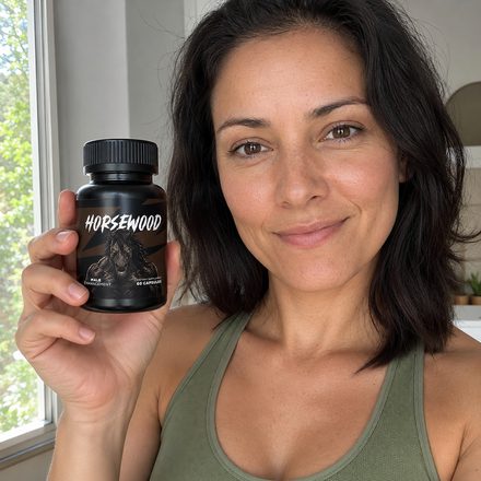 Horsewood customer holding her bottle